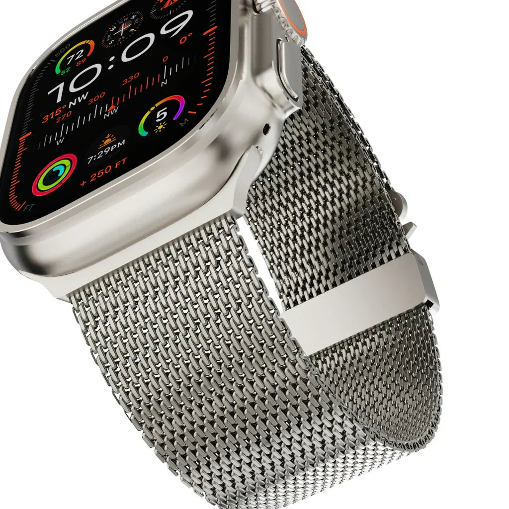 Curea tip buclă milaneză din titan ApexWeave pentru Apple Watch — plasă - Desfino