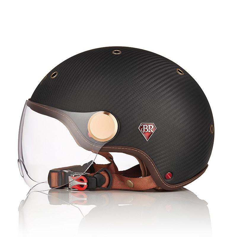 Casco da moto in fibra di carbonio — Certificato CE, comfort ultraleggero