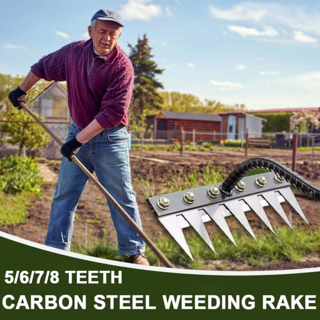 Râteau de désherbage de jardin ThriveGard — Dents en acier, prise ergonomique - Desfino