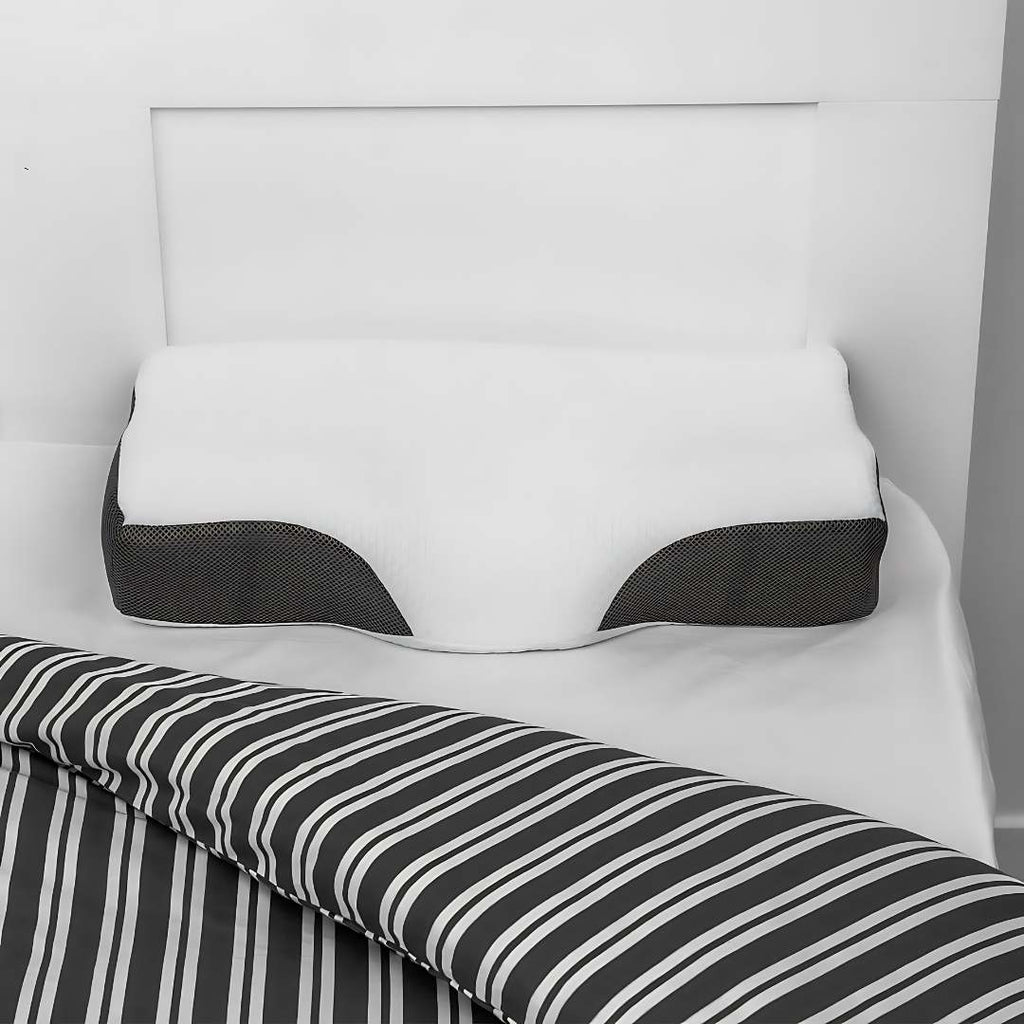 Almohada contorneada de espuma viscoelástica para soporte cervical NexaRest — alineación ergonómica - Desfino