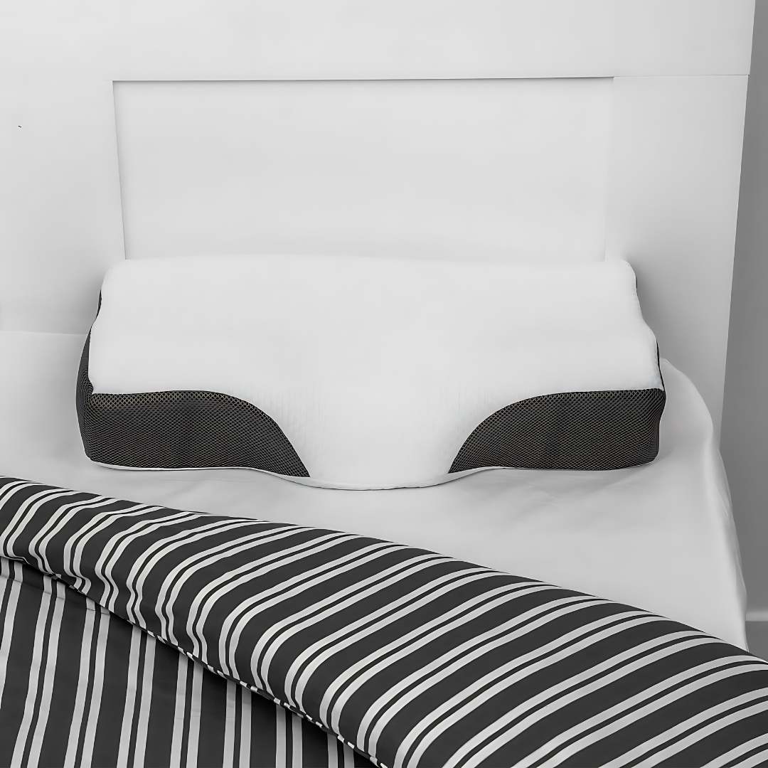Almohada contorneada de espuma viscoelástica para soporte cervical NexaRest — alineación ergonómica - Desfino