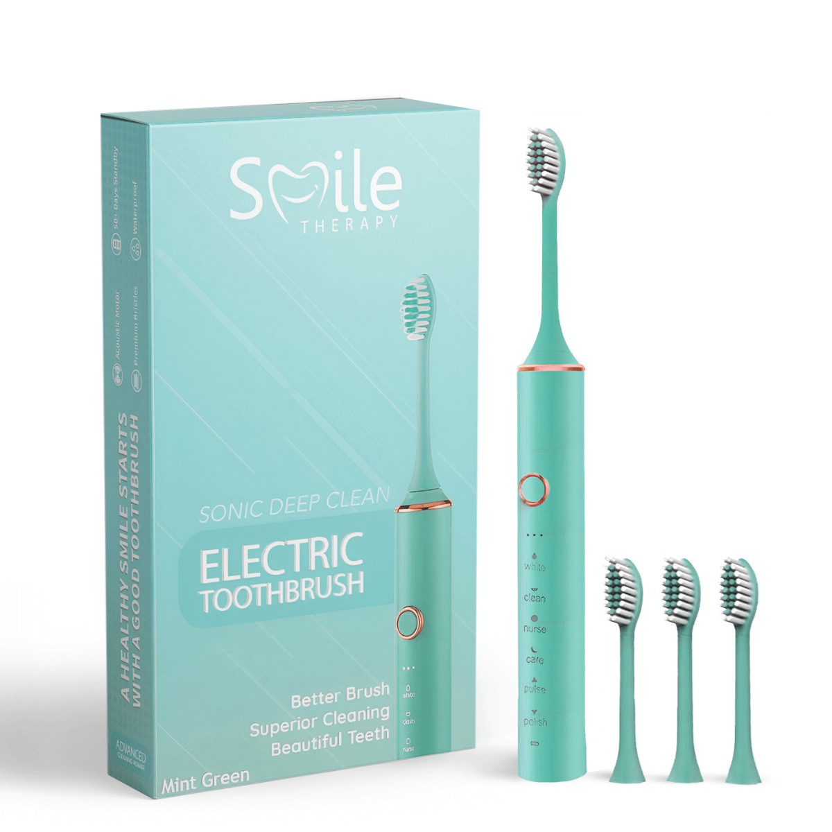 Escova de Dentes Elétrica Sónica 6-em-1 — 6 Modos, Intensidade Ajustável - Desfino