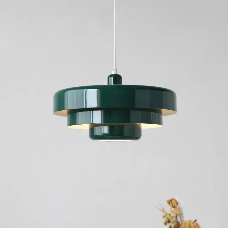 Justerbar Bauhaus LED-pendellampa — svart, guld och grön | Desfino