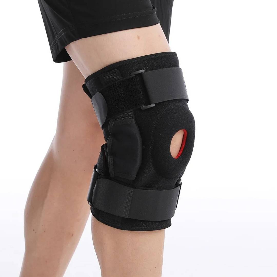 OrthoSustain Open-Patella ACL Knee Brace — Dual Hinges, Straps - Desfino