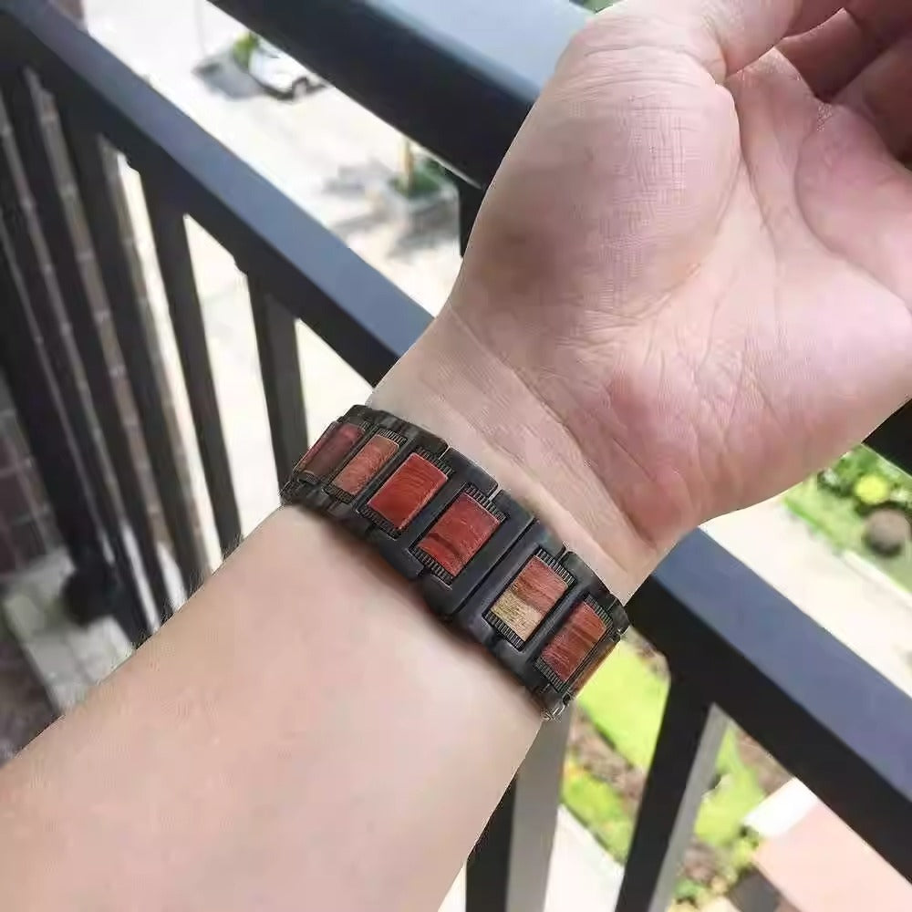 Λουράκι Aveline για Samsung Watch Ultra — φυσικό κόκκινο σανταλόξυλο & μέταλλο - Desfino