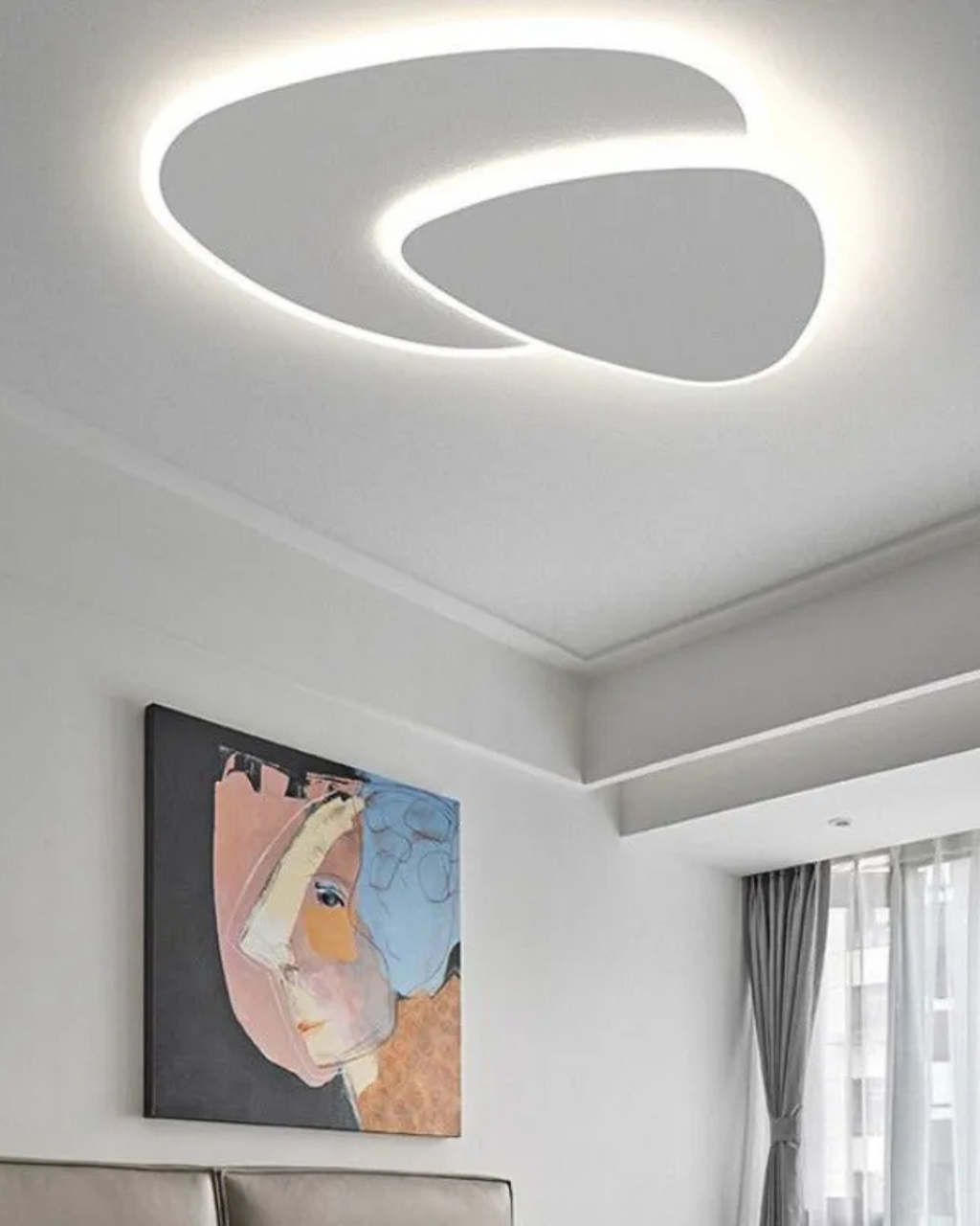 Μοντέρνο φωτιστικό οροφής LED AstraLume — Γλυπτός ασύμμετρος σχεδιασμός - Desfino