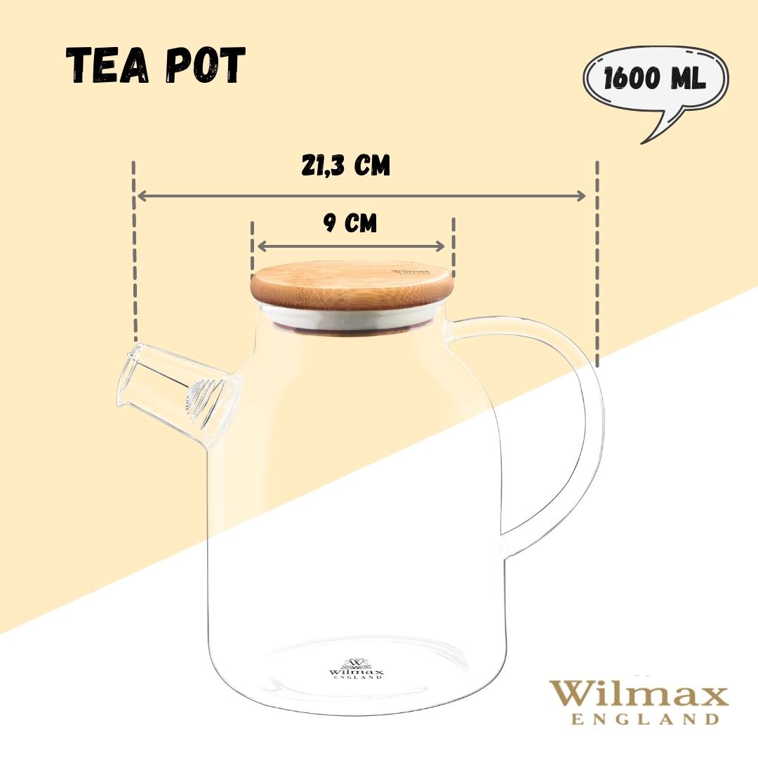 Wilmax-Thermoglastheekanne 54oz — Für Teeliebhaber, herdgeeignet | Desfino