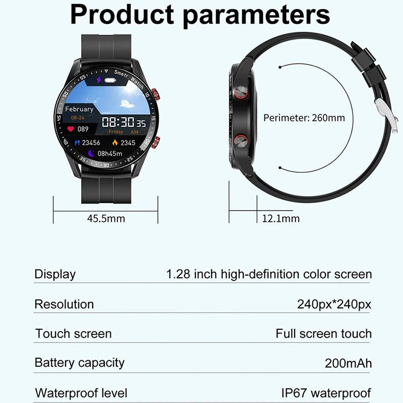 LumaPulse Pro-smartklocka — vattentät, EKG, SpO2 och Bluetooth-samtal - Desfino