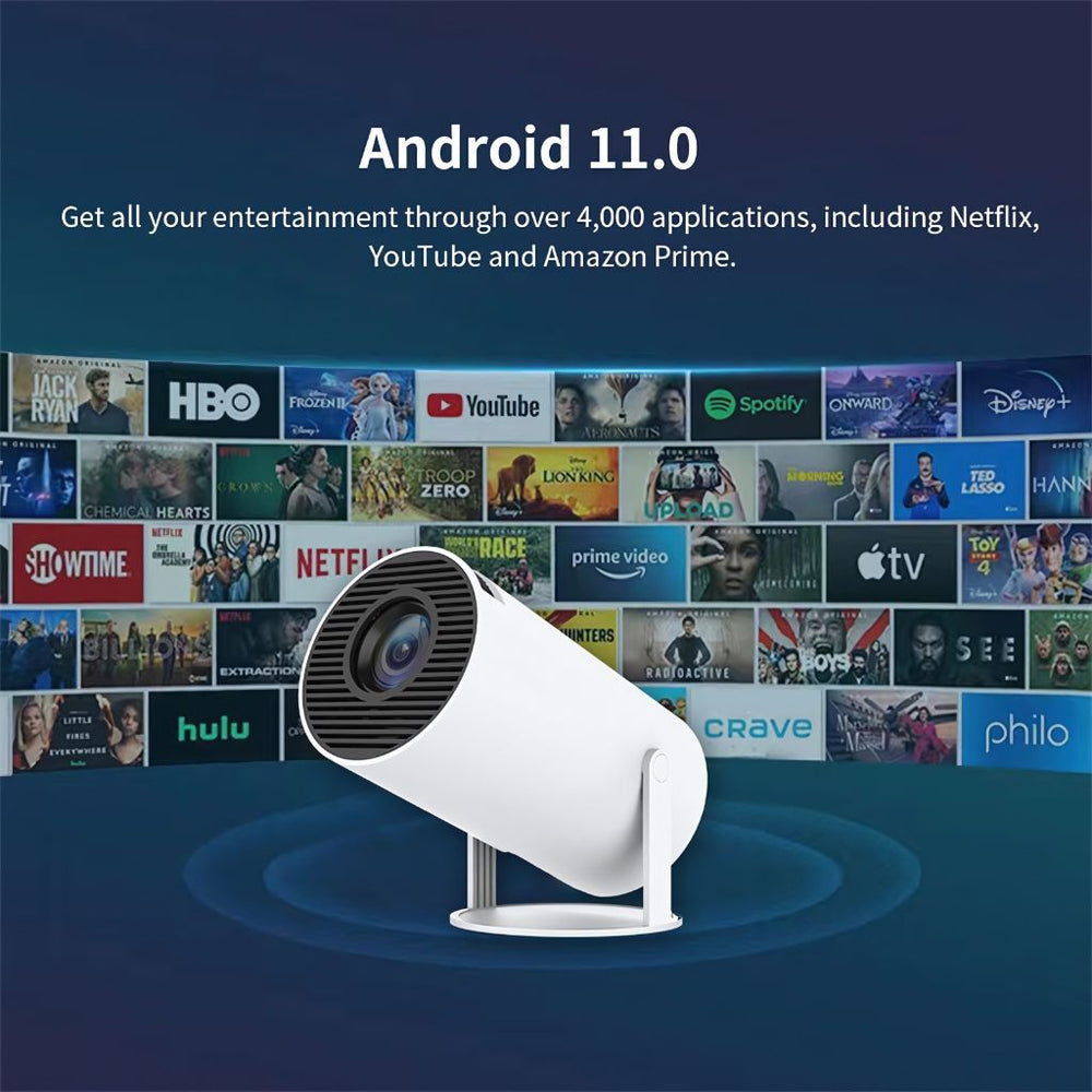 Μίνι φορητός προβολέας 4K Avenro — αυτόματη διόρθωση τραπεζοειδούς παραμόρφωσης | Desfino