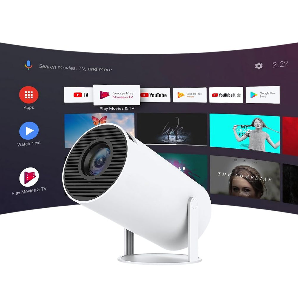 Μίνι φορητός προβολέας 4K Avenro — αυτόματη διόρθωση τραπεζοειδούς παραμόρφωσης | Desfino