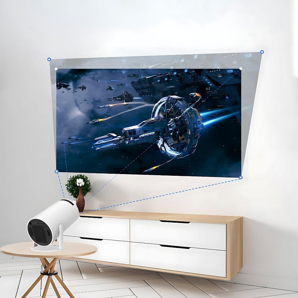 Μίνι φορητός προβολέας 4K Avenro — αυτόματη διόρθωση τραπεζοειδούς παραμόρφωσης | Desfino