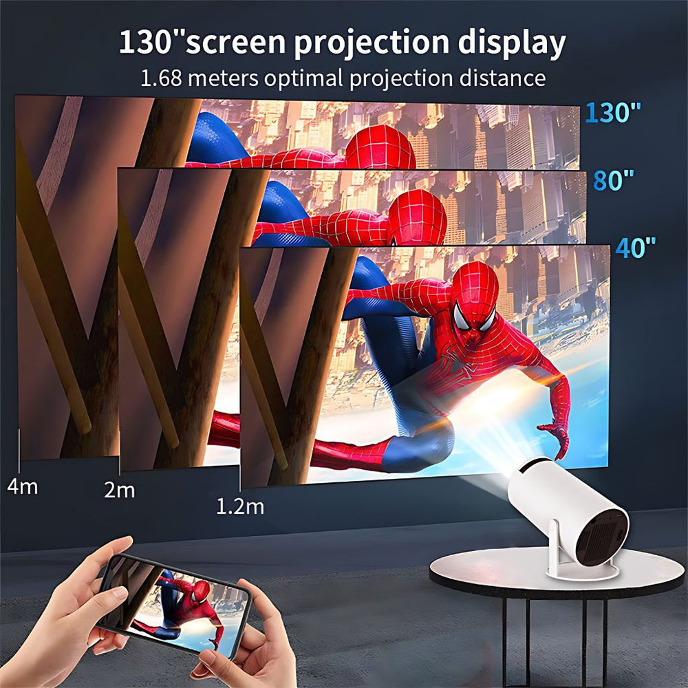 Μίνι φορητός προβολέας 4K Avenro — αυτόματη διόρθωση τραπεζοειδούς παραμόρφωσης | Desfino