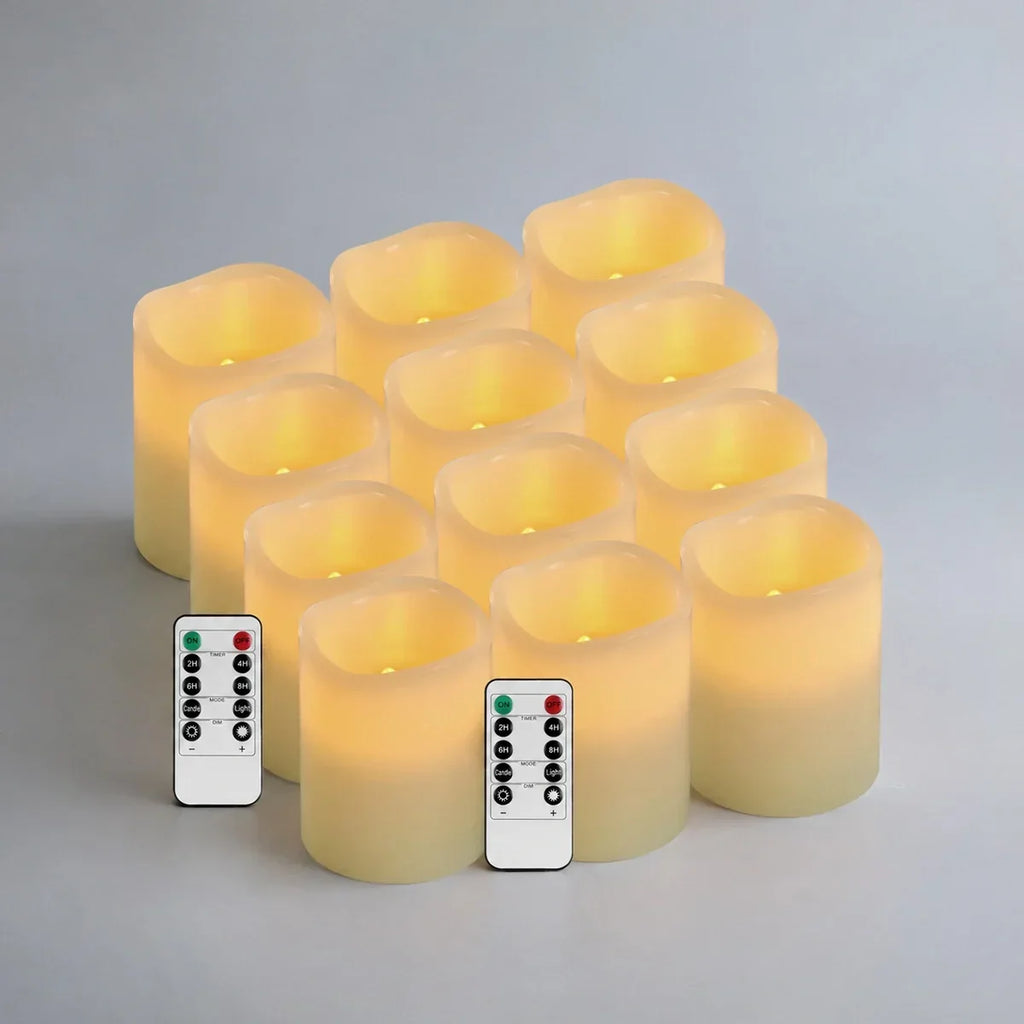 LED-Paraffinkerze ohne Flamme, 9er-Pack × 8 | Desfino