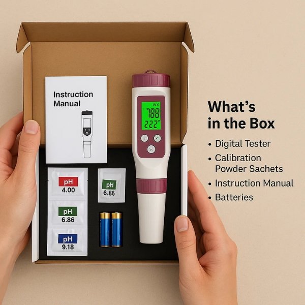 AquaSense 7-In-1 Digital Pool Tester — Compact pH & Chlorine Reader with App Connectivity
