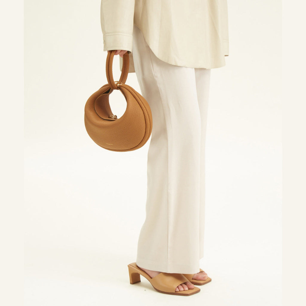 Jolie Solara Aurelle Full-Grain Leather Bag — Natural Patina Finish, Four Carry Options