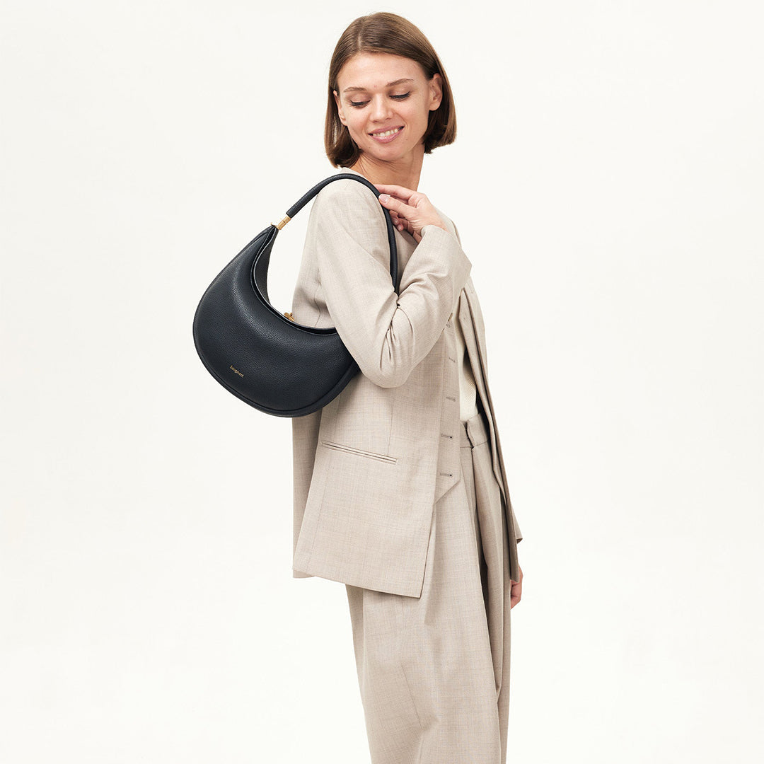 Jolie Solara Aurelle Full-Grain Leather Bag — Natural Patina Finish, Four Carry Options