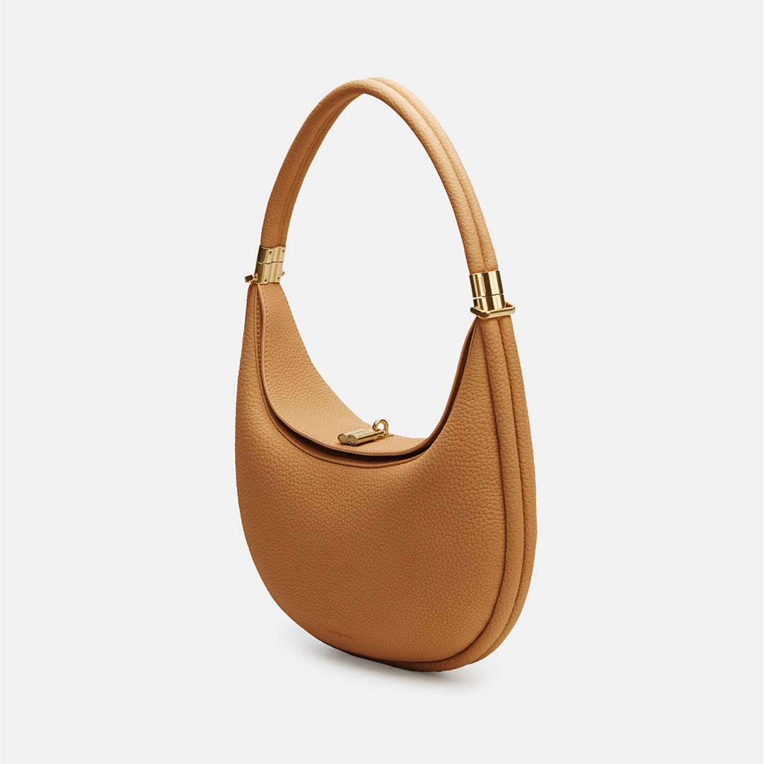 Jolie Solara Aurelle Full-Grain Leather Bag — Natural Patina Finish, Four Carry Options