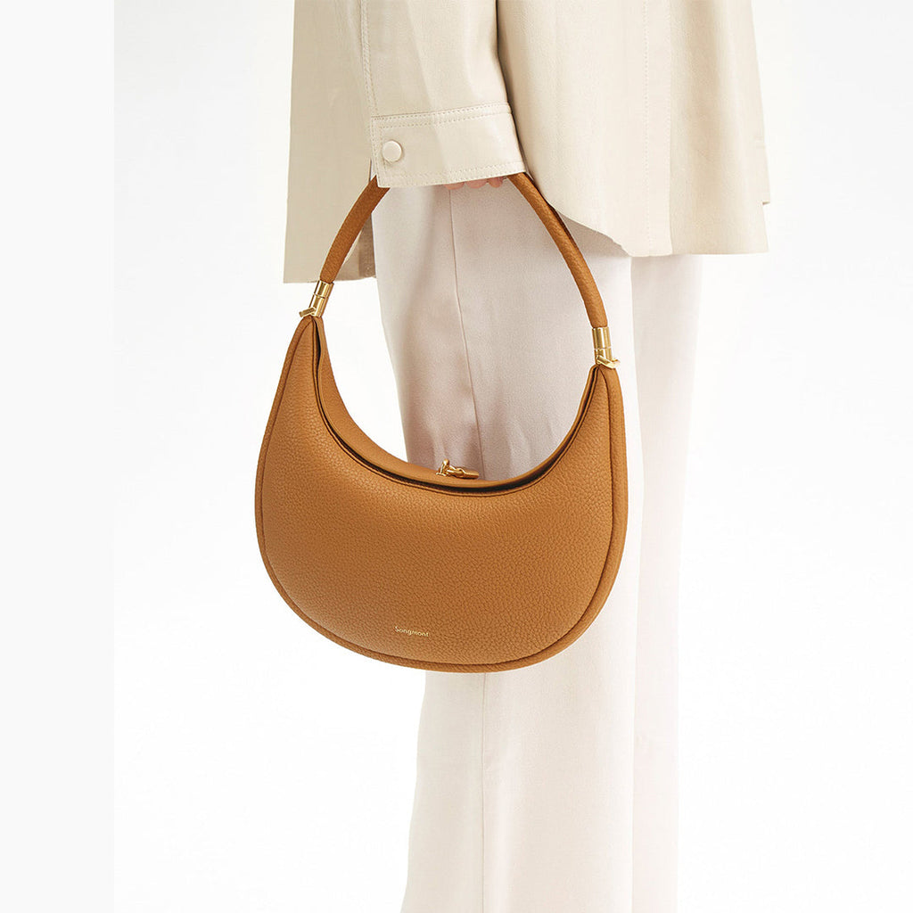 Jolie Solara Aurelle Full-Grain Leather Bag — Natural Patina Finish, Four Carry Options