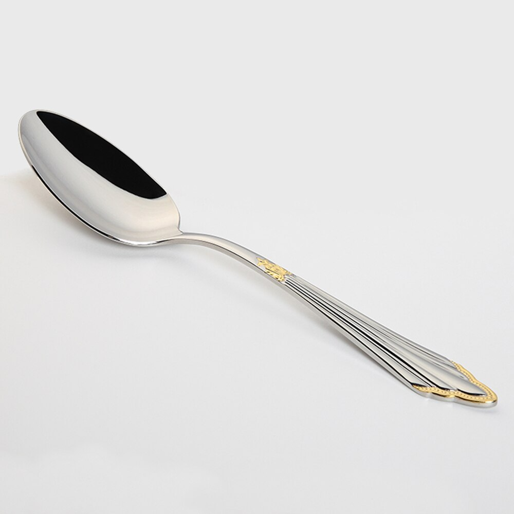 Set de tacâmuri Aurelia din oțel inoxidabil 18/10 — Design cu modele aurii, lucrat manual - Desfino