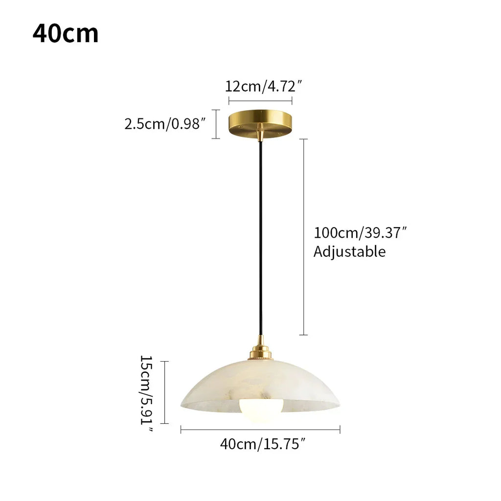 Pendelleuchte aus spanischem Alabaster in Kuppelform für das Esszimmer | Desfino