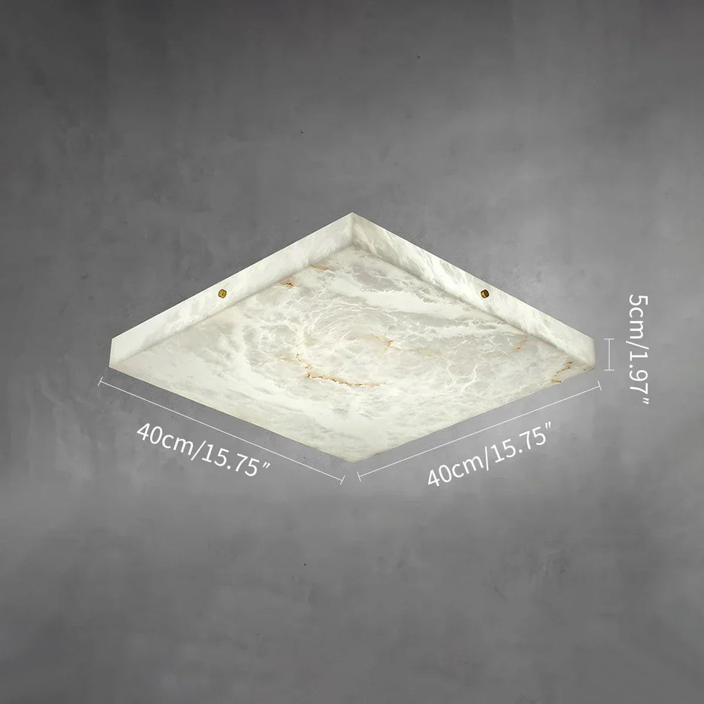 Minimalism Ultra Thin Square Spanish Alabaster Ceiling Light | Desfino