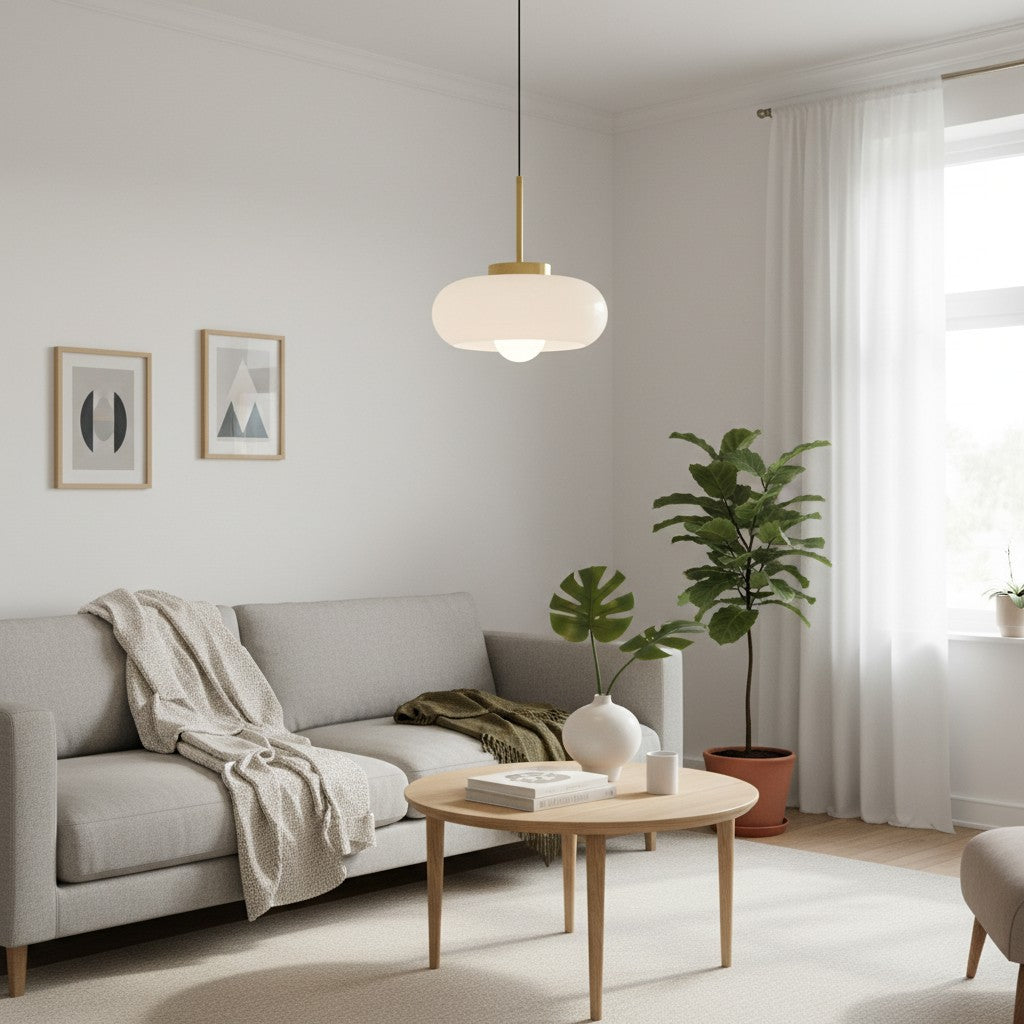 Havelo N51 Round Glass Pendant Light — Balanced Bauhaus Shade