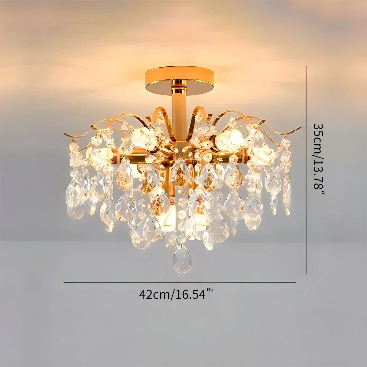 French Vintage Crystal Ceiling Chandelier | Desfino