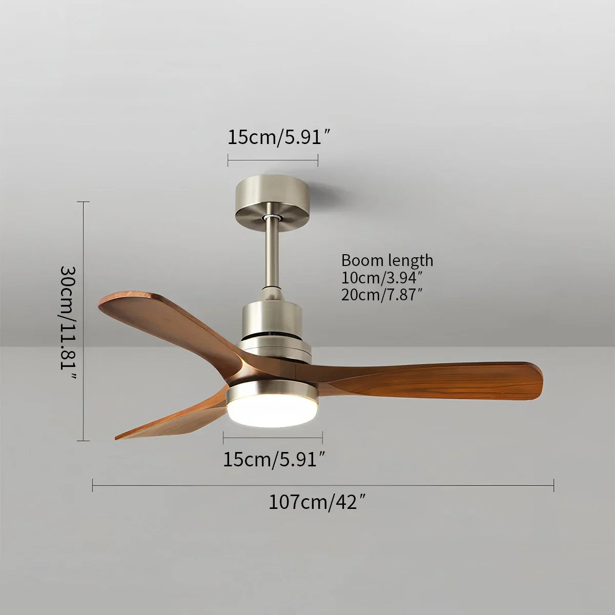 American Retro 3-Blade Ceiling Fan with Light | Desfino