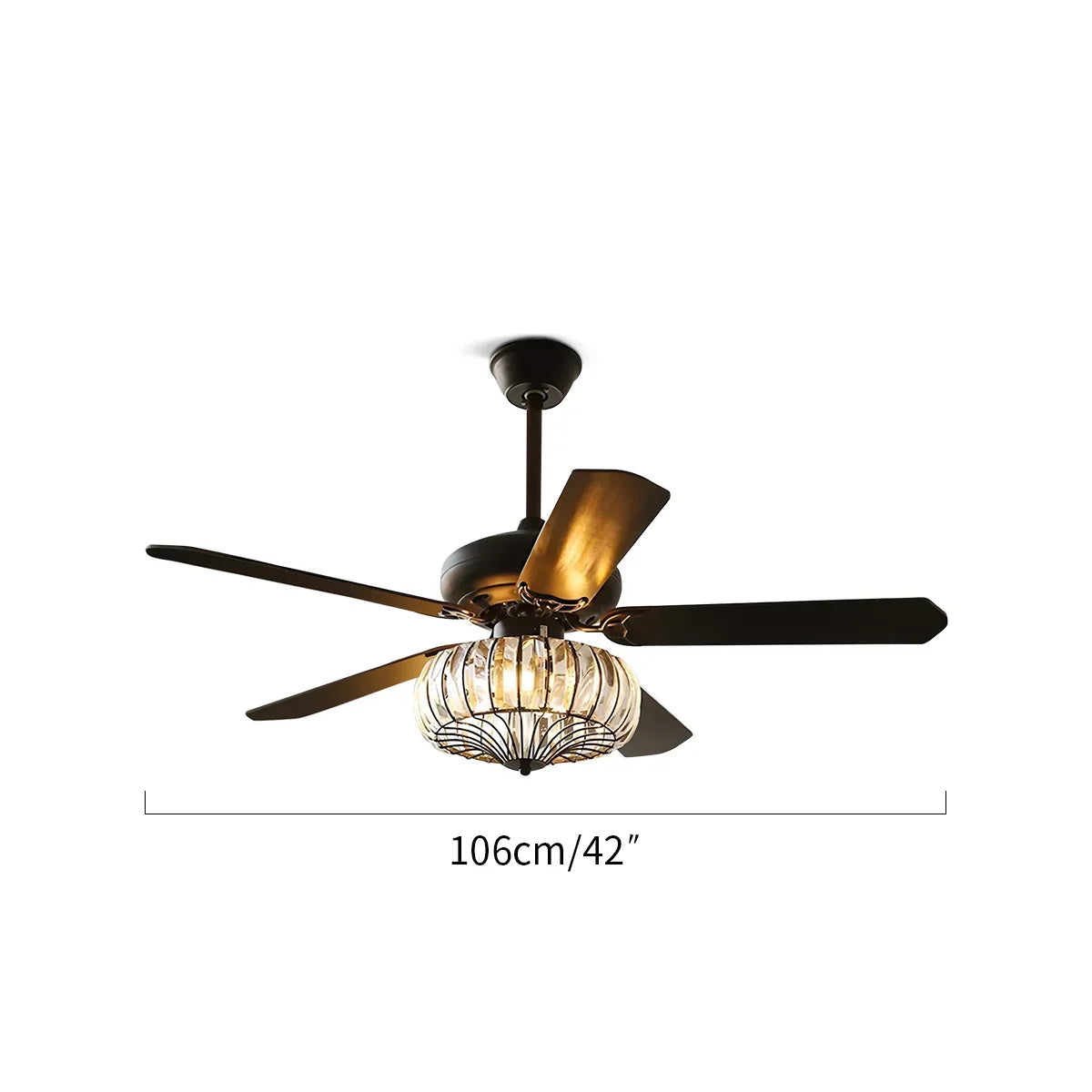Vintage Crystal Ceiling Fan with Light | Desfino