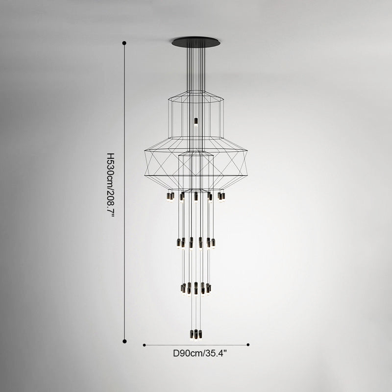 Wire Tiered Sculptural Chandelier | Desfino