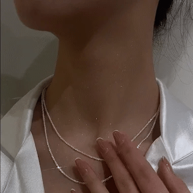 Lunara Silbernes Sternenlicht-Halsketten-Set — Zweiteiliges Sterlingsilber - Desfino