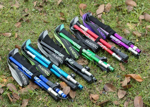 Bâtons de trekking télescopiques PeakGlide — pliables, réglables avec pince à serrage facile - Desfino