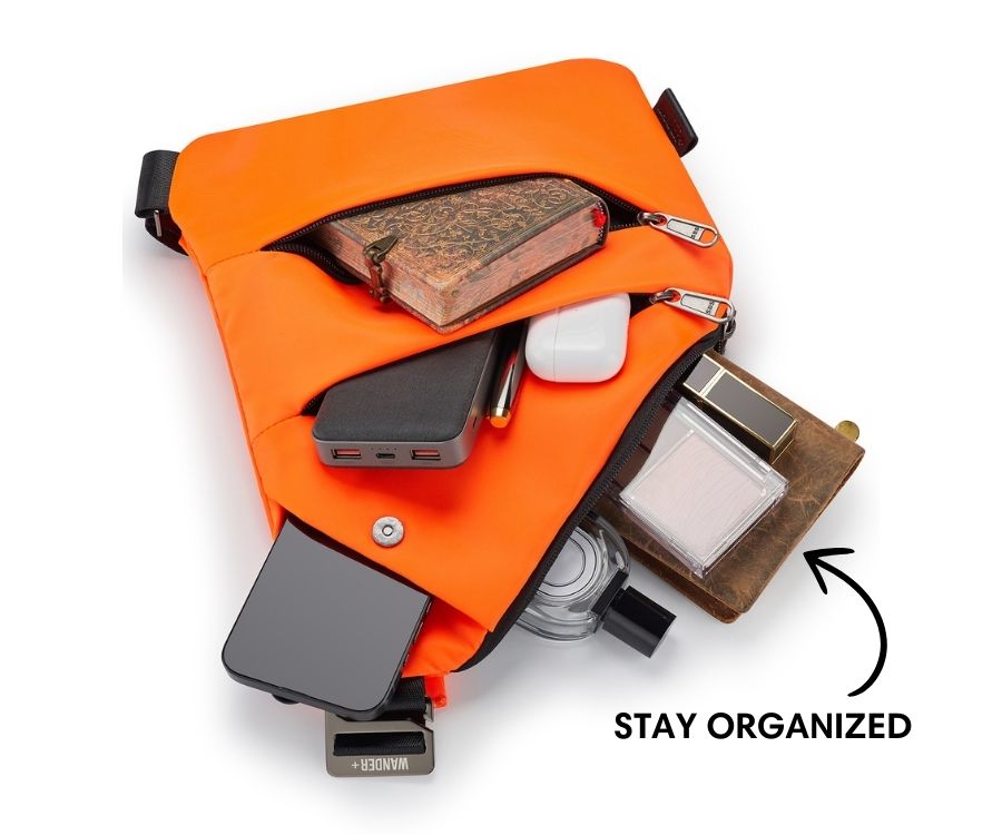 Slim Anti-Theft Travel Bag — Front Carry, Hidden Zippers, Storage - Desfino