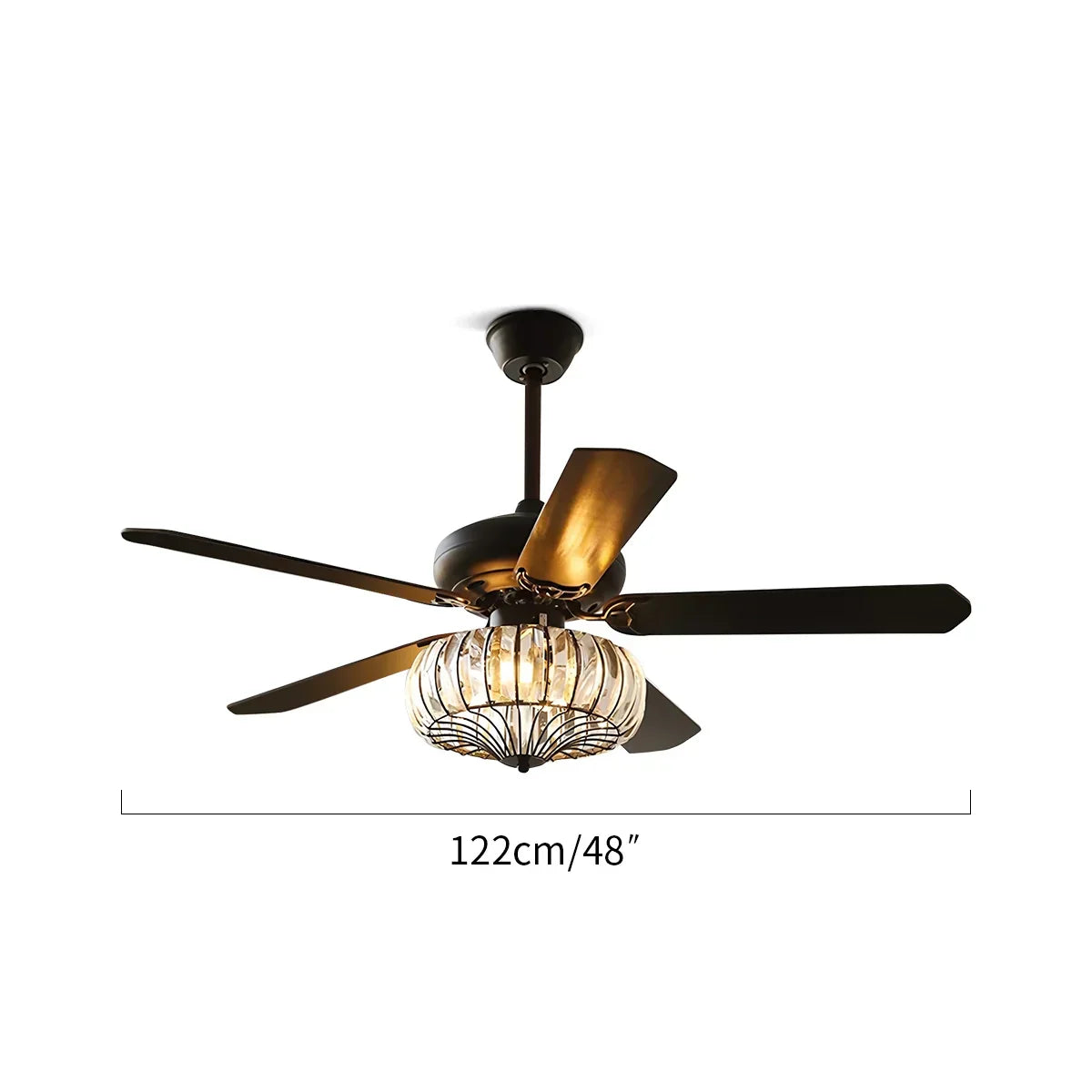 Vintage Crystal Ceiling Fan with Light | Desfino