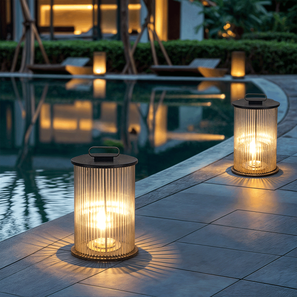 Marinell vanntett hagelanterne — Varmt LED-lys - Desfino