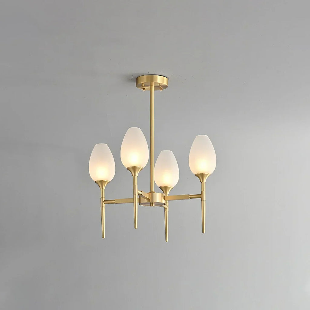 American All-Copper Bud Glass Chandelier | Desfino