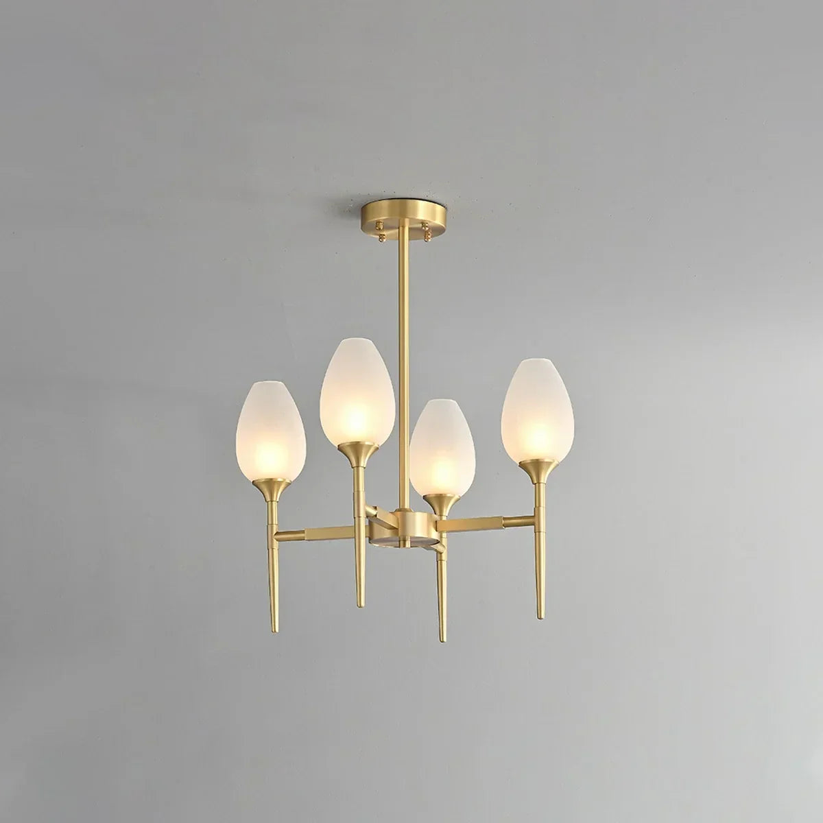 American All-Copper Bud Glass Chandelier | Desfino