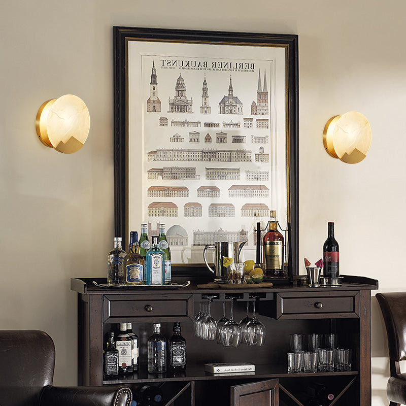 Applique LED in marmo Luma — design nordico minimalista, paralume rotondo | Desfino
