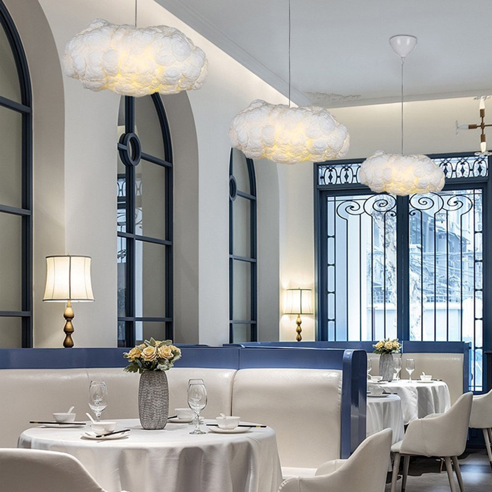 LumaCloud Weiße LED-Pendelleuchte mit diffusem Licht — Wolkenförmiges Design - Desfino