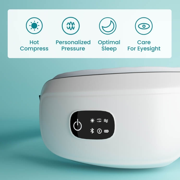 LumaSoothe Smart Eye Massager — Heat, Air Compression & Pulse | Desfino