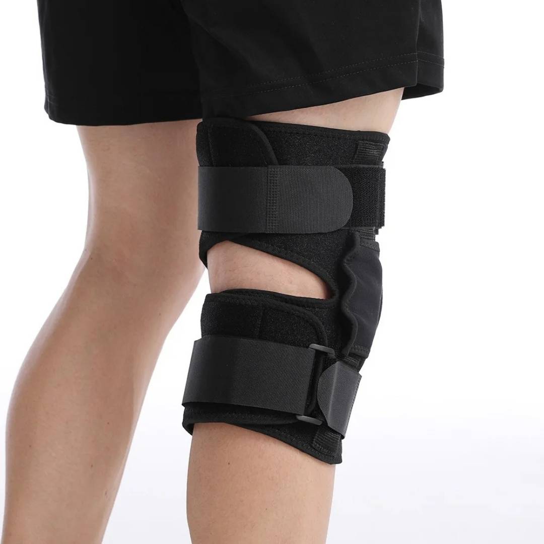 OrthoSustain Open-Patella ACL Knee Brace — Dual Hinges, Straps - Desfino