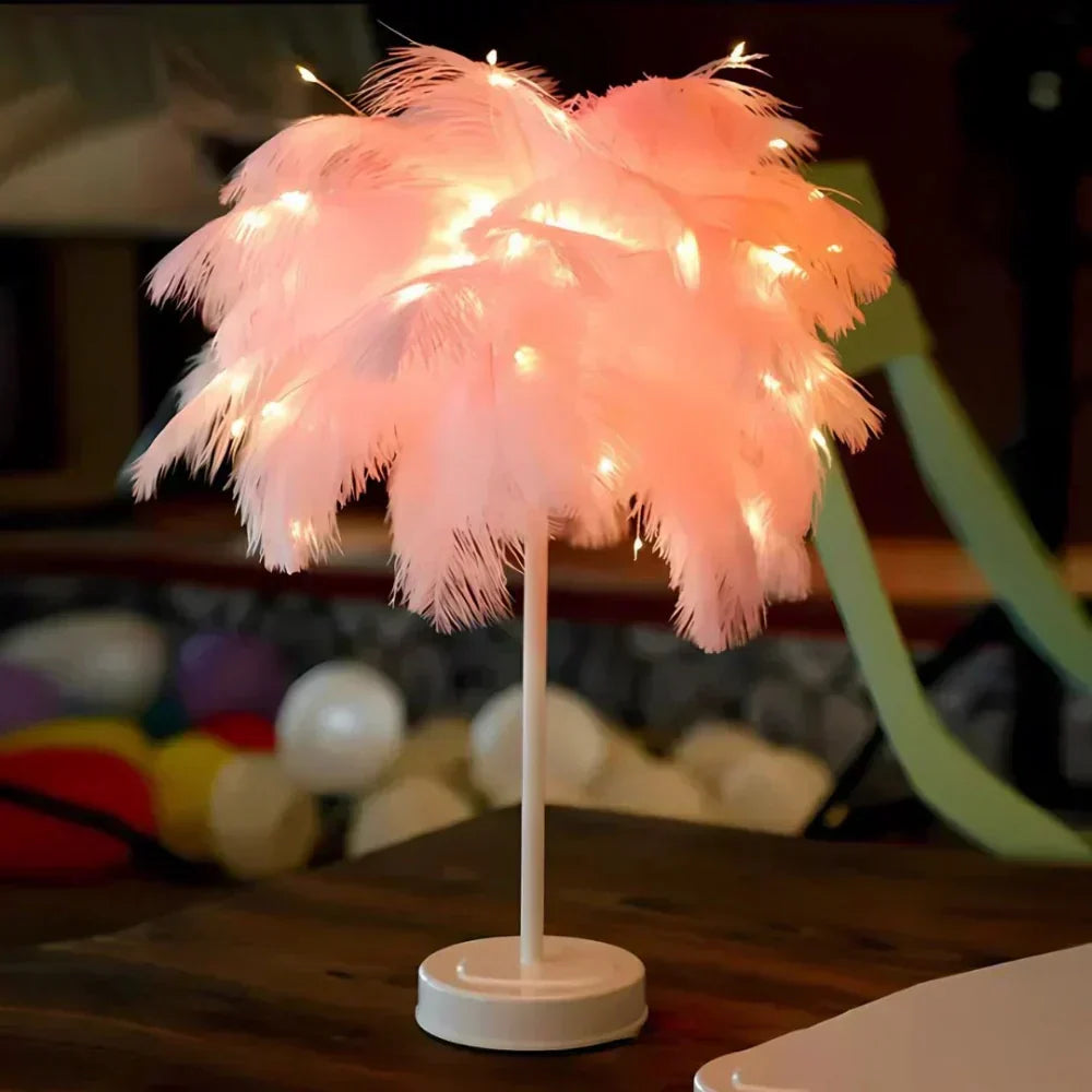 Lampă cu efect de strălucire FeatherLuxe — lumină ambientală blândă, inspirată de pene - Desfino