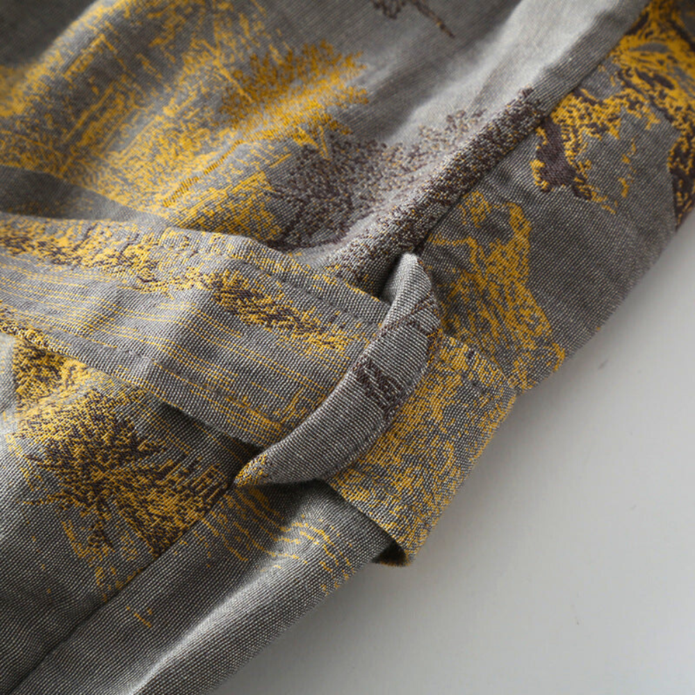 Halat kimono de damă din bumbac pur — confort ușor din tifon - Desfino