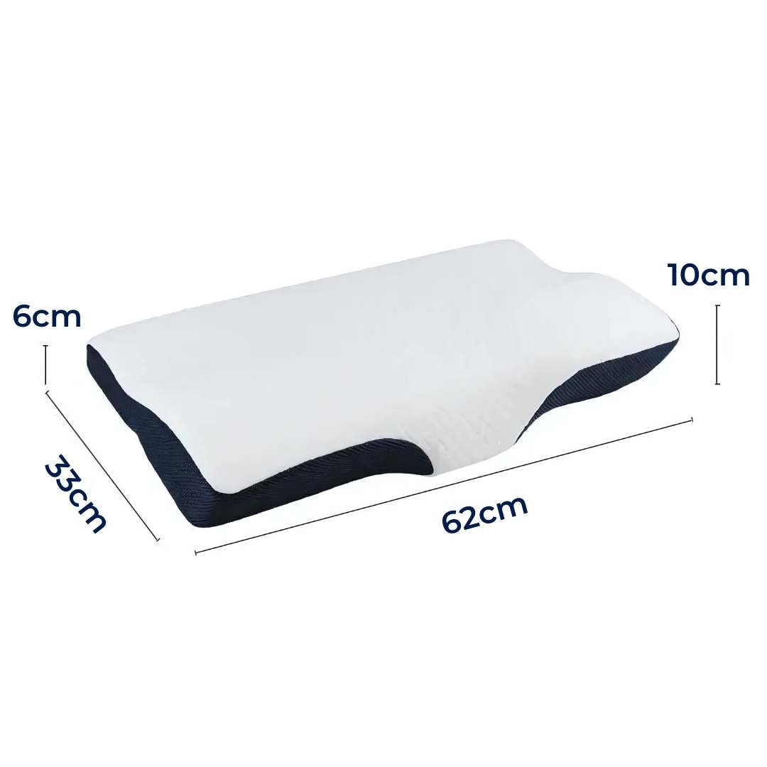 Almohada contorneada de espuma viscoelástica para soporte cervical NexaRest — alineación ergonómica - Desfino