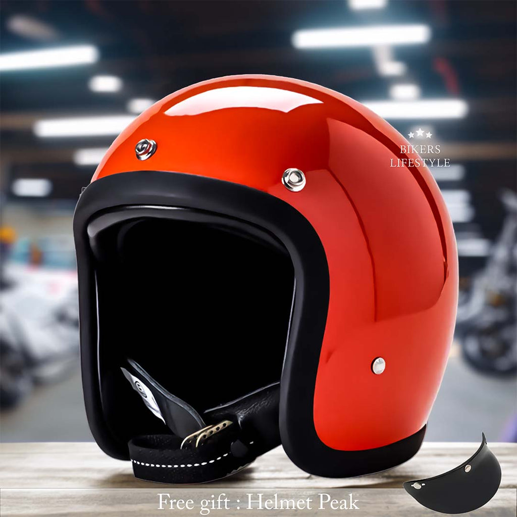 Cască de motocicletă vintage — Profil redus, certificată DOT & ECE - Desfino