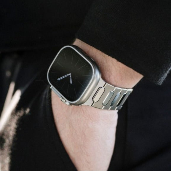 Aureon titanium armband — Apple Watch Ultra 1/2, vlindersluiting 49mm - Desfino