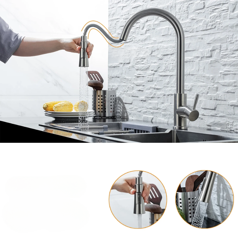 FluxMix Smart Sensor Kitchen Faucet — Touchless Mixer