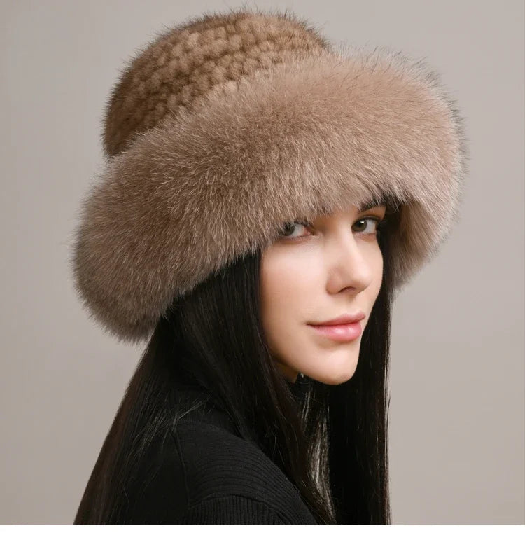 Novaine Classic Mink Fur Winter Hat — Insulated Lining - Desfino