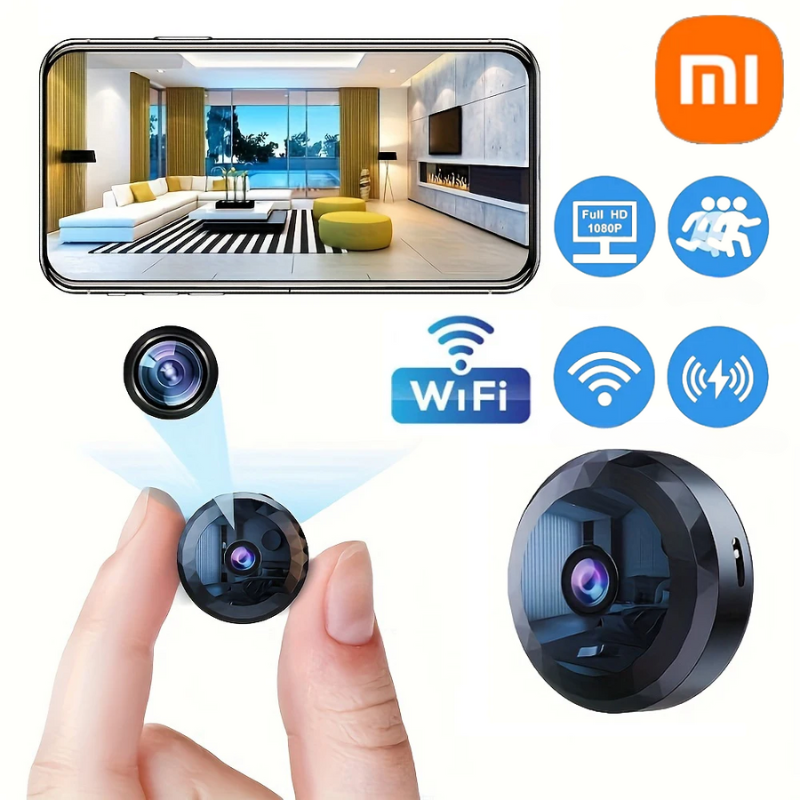 LumosGuard mini-overvågningskamera til hjemmet - 1080P HD WiFi - Desfino