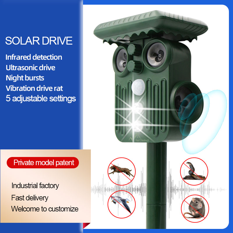 Sylva 太阳能超声波驱鹿器 — 5 种模式、防水 | Desfino